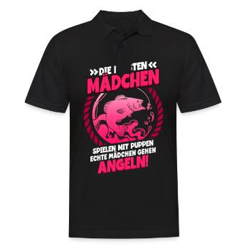 Angeln Anglerin - Männer Poloshirt - Schwarz - Vorne - Kai (181cm)