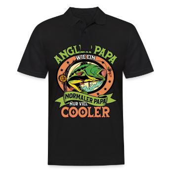 Angeln Angler Papa - Männer Poloshirt - Schwarz - Vorne - Kai (181cm)