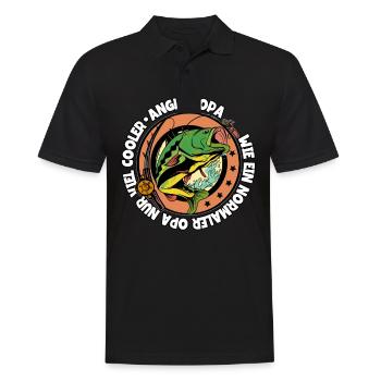Angeln Angler Opa - Männer Poloshirt - Schwarz - Vorne - Kai (181cm)