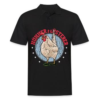 Huhn Hühner Flüsterer - Männer Poloshirt - Schwarz - Vorne - Kai (181cm)