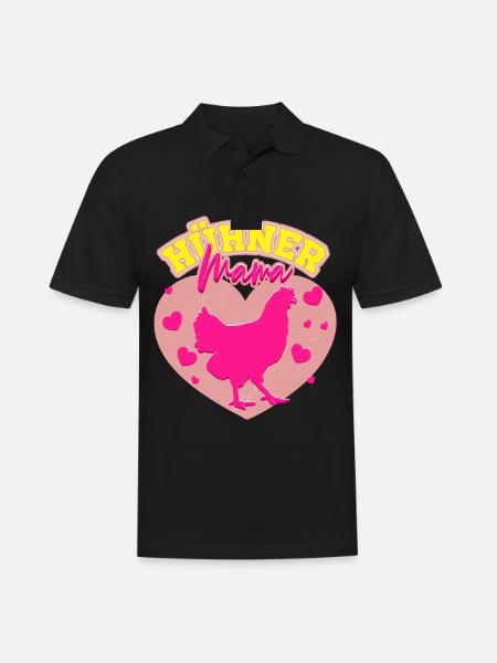 Huhn Hühner Mama - Männer Poloshirt - Schwarz