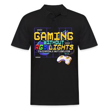 Zocken Gaming - Männer Poloshirt - Schwarz - Vorne - Kai (181cm)