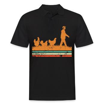 Chicken Chickens - Men's Polo Shirt - black - Front - Kai (181cm)