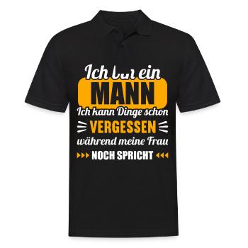 Ich bin Mann Dinge vergessen während Frau spricht - Männer Poloshirt - Schwarz - Vorne - Kai (181cm)