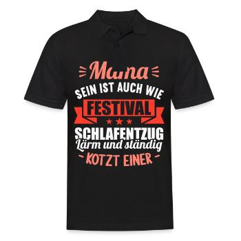 Mama sein auch wie Festival Schlafentzug Schwanger - Männer Poloshirt - Schwarz - Vorne - Kai (181cm)