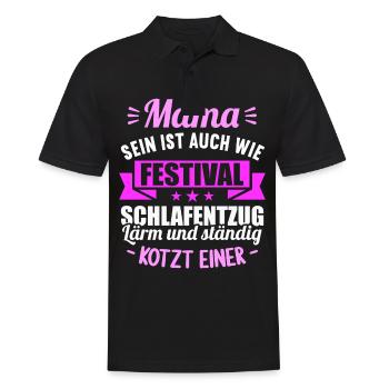 Mama sein auch wie Festival Schlafentzug Schwanger - Männer Poloshirt - Schwarz - Vorne - Kai (181cm)