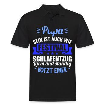 neu Papa sein ist auch wie Festival Schlafentzug - Männer Poloshirt - Schwarz - Vorne - Kai (181cm)
