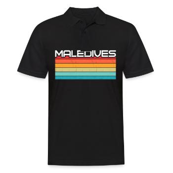 Vintage Malediven Urlaub Reise Malediven - Männer Poloshirt - Schwarz - Vorne - Kai (181cm)
