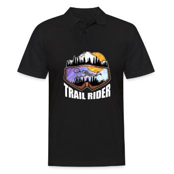 Mountain Bike Trail Rider für MTB Downhill Fahrer - Männer Poloshirt - Schwarz - Vorne - Kai (181cm)
