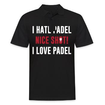 I hasse Padel Guter Schlag Ich Liebe Padel für - Männer Poloshirt - Schwarz - Vorne - Kai (181cm)