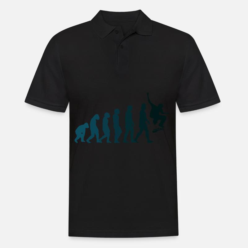 Skateboarder Skateboard Evolution - Männer Poloshirt - Schwarz