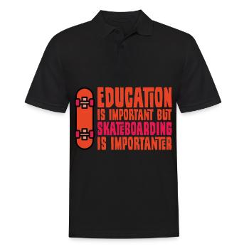 Skateboarder Saying Lustig Education is Important - Men's Polo Shirt - black - Front - Kai (181cm)