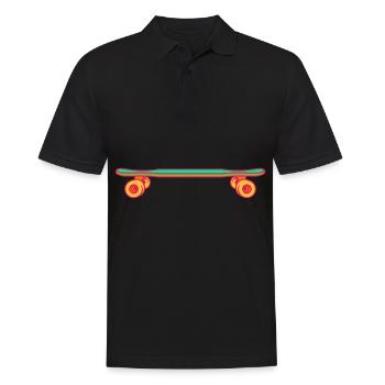 Skateboard Retro Longboard Vintage - Männer Poloshirt - Schwarz - Vorne - Kai (181cm)