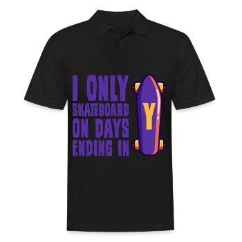Skateboarder disant drôle je ne fais que du skateboard sur - Polo Homme - noir - Devant - Kai (181cm)
