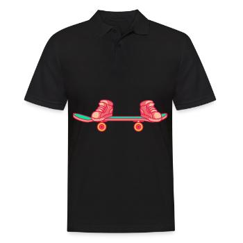 Skateboarder Sneaker Auf Skateboard - Männer Poloshirt - Schwarz - Vorne - Kai (181cm)