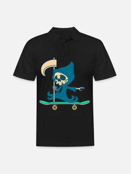 Skateboarder Funny Death On Skateboard - Men's Polo Shirt - black