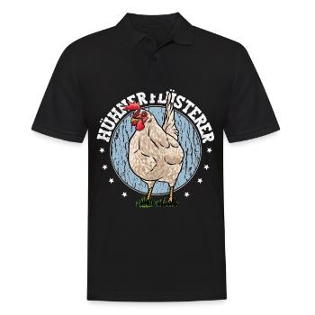 Huhn Hühner Flüsterer - Männer Poloshirt - Schwarz - Vorne - Kai (181cm)