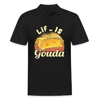 Fromage Käsefan Amateur de fromage Gouda Fromage à pâte dure - Polo Homme - noir - Devant - Kai (181cm)