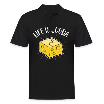 Käsefan Cheese Cheese lover Gouda Hard Cheese - Men's Polo Shirt - black - Front - Kai (181cm)