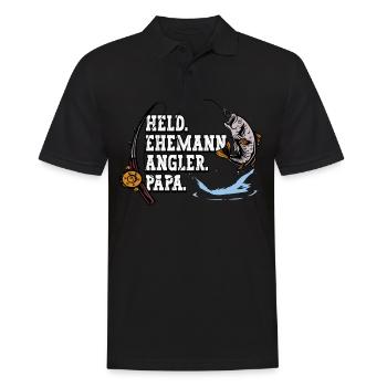 Angeln Angler Papa - Männer Poloshirt - Schwarz - Vorne - Kai (181cm)