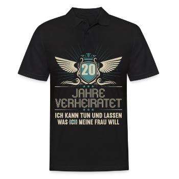 20 Jahre verheiratet kann tun 20.Hochzeitstag - Männer Poloshirt - Schwarz - Vorne - Kai (181cm)