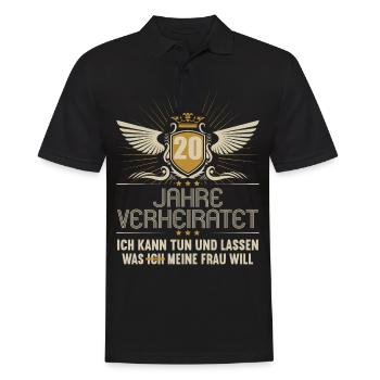20 Jahre verheiratet kann tun 20.Hochzeitstag - Männer Poloshirt - Schwarz - Vorne - Kai (181cm)