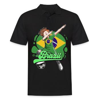Brazil Football - Men's Polo Shirt - black - Front - Kai (181cm)