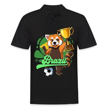 Brazil Football - Men's Polo Shirt - black - Front - Kai (181cm)