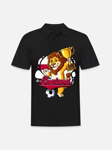 England Fußball - Männer Poloshirt - Schwarz