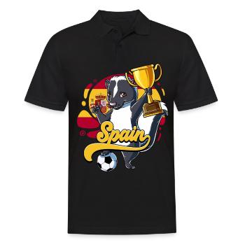 Spanien Fußball - Männer Poloshirt - Schwarz - Vorne - Kai (181cm)
