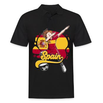 Spanien Fußball - Männer Poloshirt - Schwarz - Vorne - Kai (181cm)