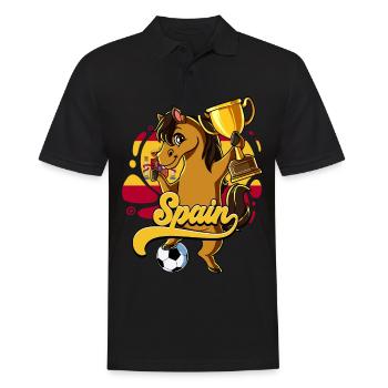 Spanien Fußball - Männer Poloshirt - Schwarz - Vorne - Kai (181cm)
