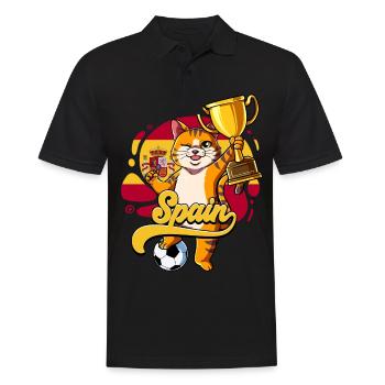 Spanien Fußball - Männer Poloshirt - Schwarz - Vorne - Kai (181cm)