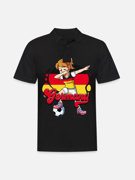 Deutschland Fußball - Männer Poloshirt - Schwarz