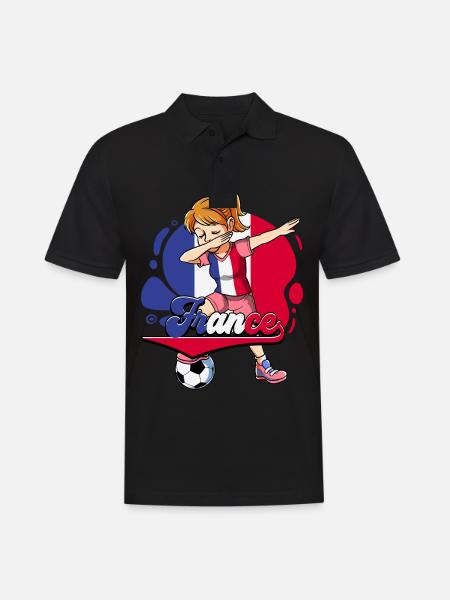 Frankreich Fußball - Männer Poloshirt - Schwarz
