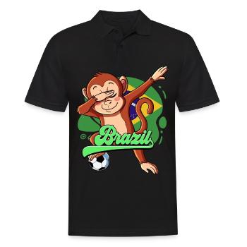 Brazil Football - Men's Polo Shirt - black - Front - Kai (181cm)