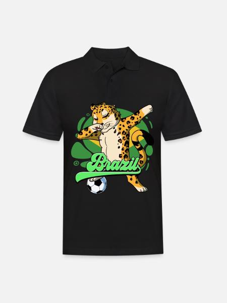Brasilien Fußball - Männer Poloshirt - Schwarz