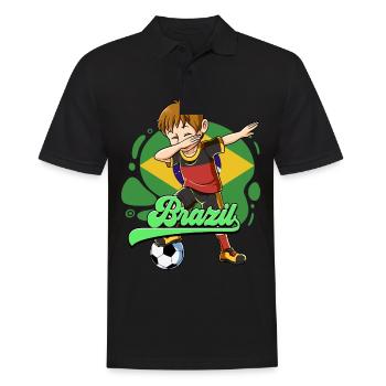 Brazil Football - Men's Polo Shirt - black - Front - Kai (181cm)