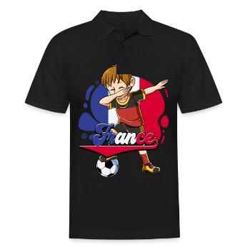Frankreich Fußball - Männer Poloshirt - Schwarz - Vorne - Kai (181cm)