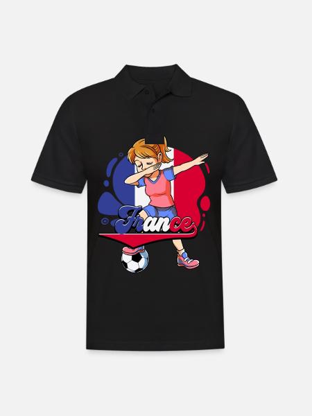 Frankreich Fußball - Männer Poloshirt - Schwarz