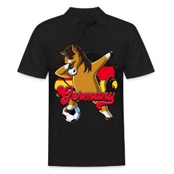 Deutschland Fußball - Männer Poloshirt - Schwarz - Vorne - Kai (181cm)