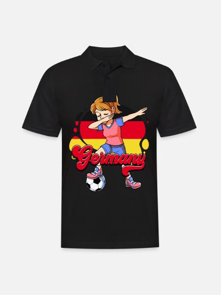 Deutschland Fußball - Männer Poloshirt - Schwarz