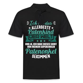 Patenonkel Patententante beste Patenkind der Welt - Männer Poloshirt - Schwarz - Vorne - Kai (181cm)