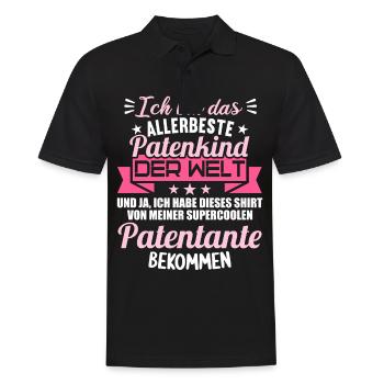 Patenonkel Patententante beste Patenkind der Welt - Männer Poloshirt - Schwarz - Vorne - Kai (181cm)