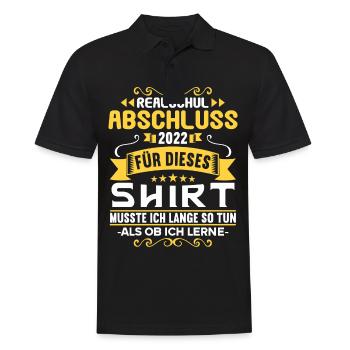 Realschule bestanden Realschulabschluss 2022 - Männer Poloshirt - Schwarz - Vorne - Kai (181cm)