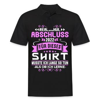 Realschule bestanden Realschulabschluss 2022 - Männer Poloshirt - Schwarz - Vorne - Kai (181cm)