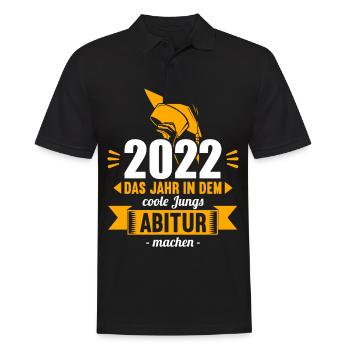 Abitur Gymnasium Damen und Herren Abi 2022 - Männer Poloshirt - Schwarz - Vorne - Kai (181cm)