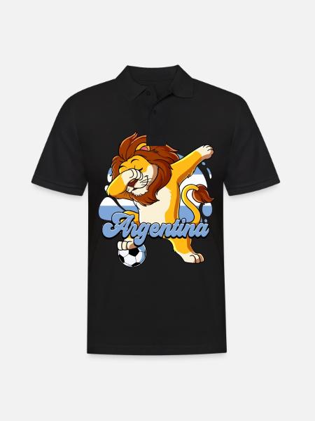 Argentinien Fußball - Männer Poloshirt - Schwarz