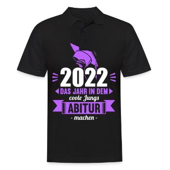 Abitur Gymnasium Damen und Herren Abi 2022 - Männer Poloshirt - Schwarz - Vorne - Kai (181cm)