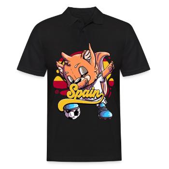 Spanien Fußball - Männer Poloshirt - Schwarz - Vorne - Kai (181cm)